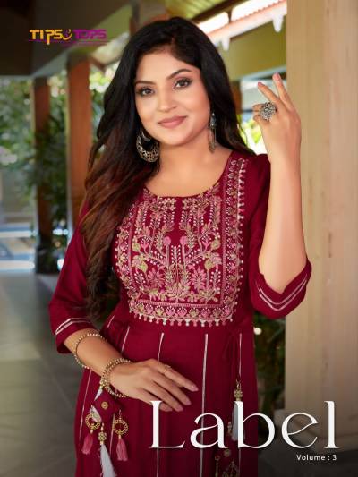 Label Vol 3 By Tips & Tops Fancy Rayon Flared Kurti Collection